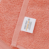 Linenland Bath Towel 4 Piece Cotton Hand Towels Set - Coral - Side View