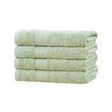 Linenland Bath Towel 4 Piece Cotton Hand Towels Set - Sage Green - Front View