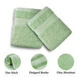 Linenland Bath Towel 4 Piece Cotton Hand Towels Set - Sage Green - Side View