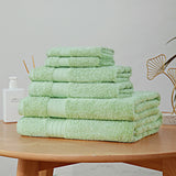 Luxury 6 Piece Soft and Absorbent Cotton Bath Towel Set - Sage Green - Front View