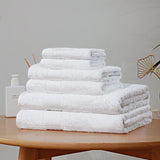 Luxury 6 Piece Soft and Absorbent Cotton Bath Towel Set - White - Front View