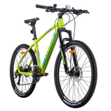 Trinx X1 MTB Mountain Bike Shimano Altus M370 27 Speed 17 Inches Frame Yellow/Grey Green - Front View