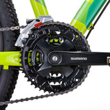 Trinx X1 MTB Mountain Bike Shimano Altus M370 27 Speed 17 Inches Frame Yellow/Grey Green - Top-Down View