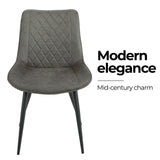 Tyler Fabric Chair (Set of 2) - Grey - Top-Down View