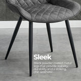 Tyler Fabric Chair (Set of 2) - Grey - Rear View