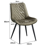 Tyler Fabric Chair (Set of 4) - Olive Green - Side View