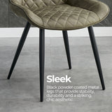 Tyler Fabric Chair (Set of 4) - Olive Green - Rear View