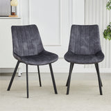 Sloane Fabric Dining Chairs (Set of 4) - Grey - Front View