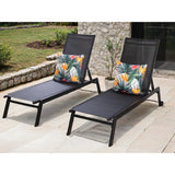 Sirocco (Set of 2) Sunloungers - Black - Front View