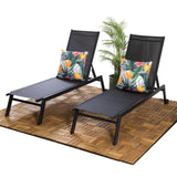 Sirocco (Set of 2) Sunloungers - Black - Side View