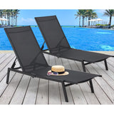 Sirocco (Set of 2) Sunloungers - Black - Top-Down View