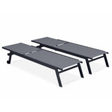 Sirocco (Set of 2) Sunloungers - Black - Rear View