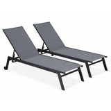 Sirocco (Set of 2) Sunloungers - Black - Low Angle