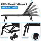 Sirocco (Set of 2) Sunloungers - Black - Extra Image
