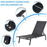 Sirocco (Set of 2) Sunloungers - Black - Extra Image