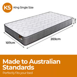 ValueSleeper 3-Zone Orthopaedic Pocket Spring King Single Mattress - Top-Down View