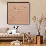 80X80cm Panorama Dimensions Black Framed Hand Painted Canvas 3D Wall Art - Side View