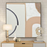 100X100cm Duality Dance Champagne Framed Hand Painted Canvas 3D Wall Art - Front View