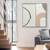 100X100cm Duality Dance Champagne Framed Hand Painted Canvas 3D Wall Art - Side View