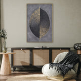 60X90cm Golden Dichotomy Gold Framed Hand Painted Canvas Wall Art - Side View