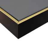 60X90cm Golden Dichotomy Gold Framed Hand Painted Canvas Wall Art - Rear View
