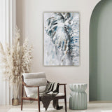 80X120cm Azure Tusker Champagne Framed Hand Painted Canvas Wall Art - Front View
