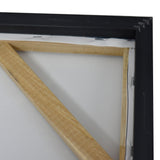 120X120cm Tonal Trilogy Black Framed Hand Painted Canvas Wall Art - 45-Degree Angle