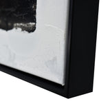 120X120cm Tonal Trilogy Black Framed Hand Painted Canvas Wall Art - Close-Up Angle