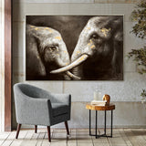 120X80cm Tusker Ties Champagne Framed Hand Painted Canvas Wall Art - Front View