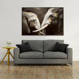 120X80cm Tusker Ties Champagne Framed Hand Painted Canvas Wall Art - Side View