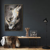 80X120cm Golden Titan Champagne Framed Hand Painted Canvas Wall Art - Front View