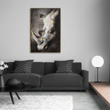 80X120cm Golden Titan Champagne Framed Hand Painted Canvas Wall Art - Side View