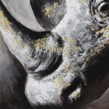 80X120cm Golden Titan Champagne Framed Hand Painted Canvas Wall Art - Low Angle