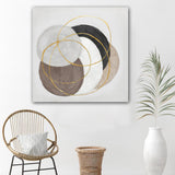 100X100cm Martian Geometrics Light Wood Framed Hand Painted Canvas Wall Art - Side View