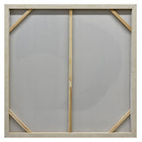 100X100cm Martian Geometrics Light Wood Framed Hand Painted Canvas Wall Art - Top-Down View
