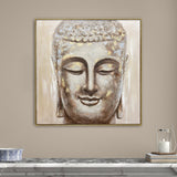 100X100cm Mystic Mettle Dark Wood Framed Canvas Wall Art - Side View
