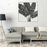 100X100cm Noir Luminescence Light Wood Framed Hand Painted Canvas Wall Art - Side View