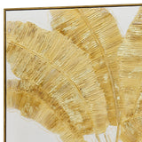 100X100cm Lustrous Leaves Dark Wood Framed Hand Painted Canvas Wall Art - Extra Image