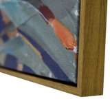 90X120cm Austral Flora Dark Wood Framed Canvas Wall Art - Close-Up Angle