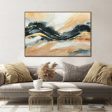 120X80cm Riptide Reverie Dark Wood Framed Hand Painted Canvas Wall Art - Side View