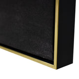 80X80cm Golden Blossoms Gold Framed Hand Painted Canvas Wall Art - Close-Up Angle