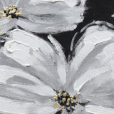 80X80cm Golden Blossoms Gold Framed Hand Painted Canvas Wall Art - Low Angle