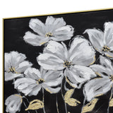 80X80cm Golden Blossoms Gold Framed Hand Painted Canvas Wall Art - Extra Image