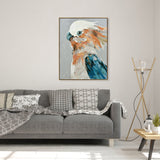 60X90cm Cerulean Gaze Dark Wood Framed Hand Painted Canvas Wall Art - Side View