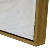 60X90cm Pebble Mosaic Dark Wood Framed Hand Painted Canvas Wall Art - Close-Up Angle