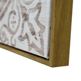 100X100cm Earthy Emanation Dark Wood Framed Canvas Wall Art - Close-Up Angle