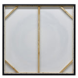 100X100cm Orbiting Elegance Champagne Framed Canvas Wall Art - Top-Down View
