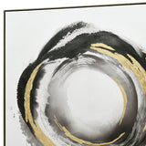 100X100cm Orbiting Elegance Champagne Framed Canvas Wall Art - Extra Image