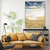 90X120cm Golden Horizon Champagne Framed Canvas Wall Art - Side View