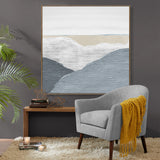 100X100cm Whispering Peaks of Tranquility Dark Wood Framed Hand Painted Canvas Wall Art - Front View